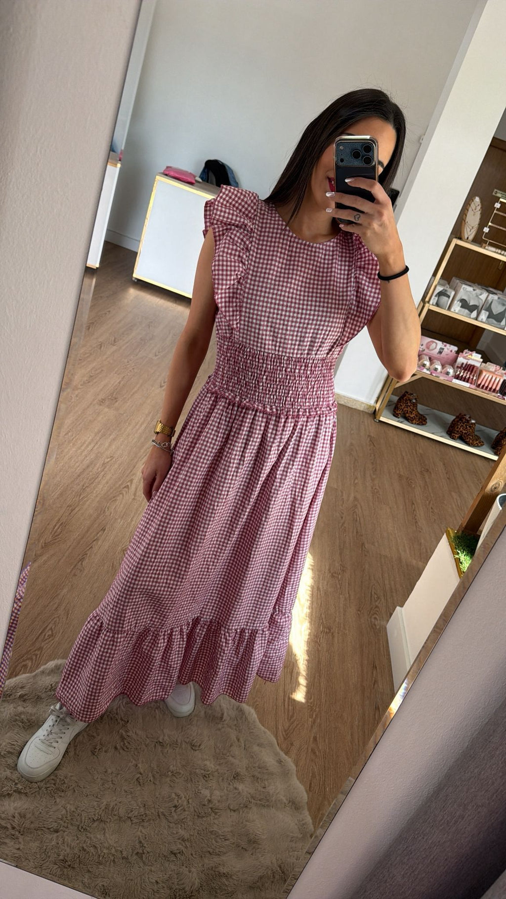 Vestido Maxi Vichy con Volantes - Varios colores