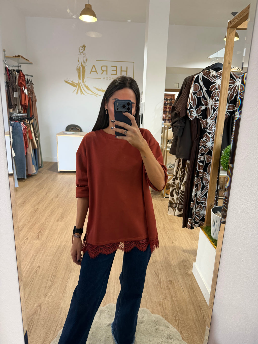 Sudadera con Encaje en el Bajo/ Sudadera Fina Varios Colores