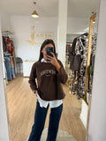 Sudadera Bordada New York / Sudadera Universitaria Crop Ligera