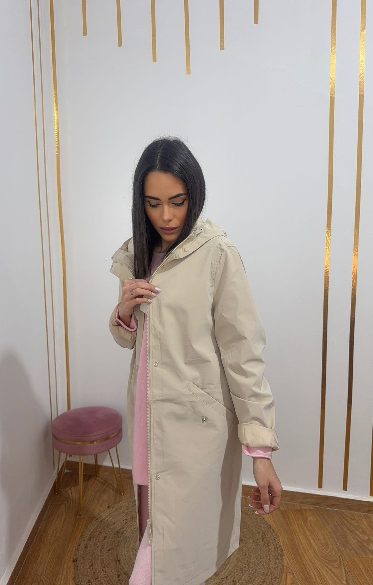 Parka Impermeable Mujer con Capucha | Gabardina