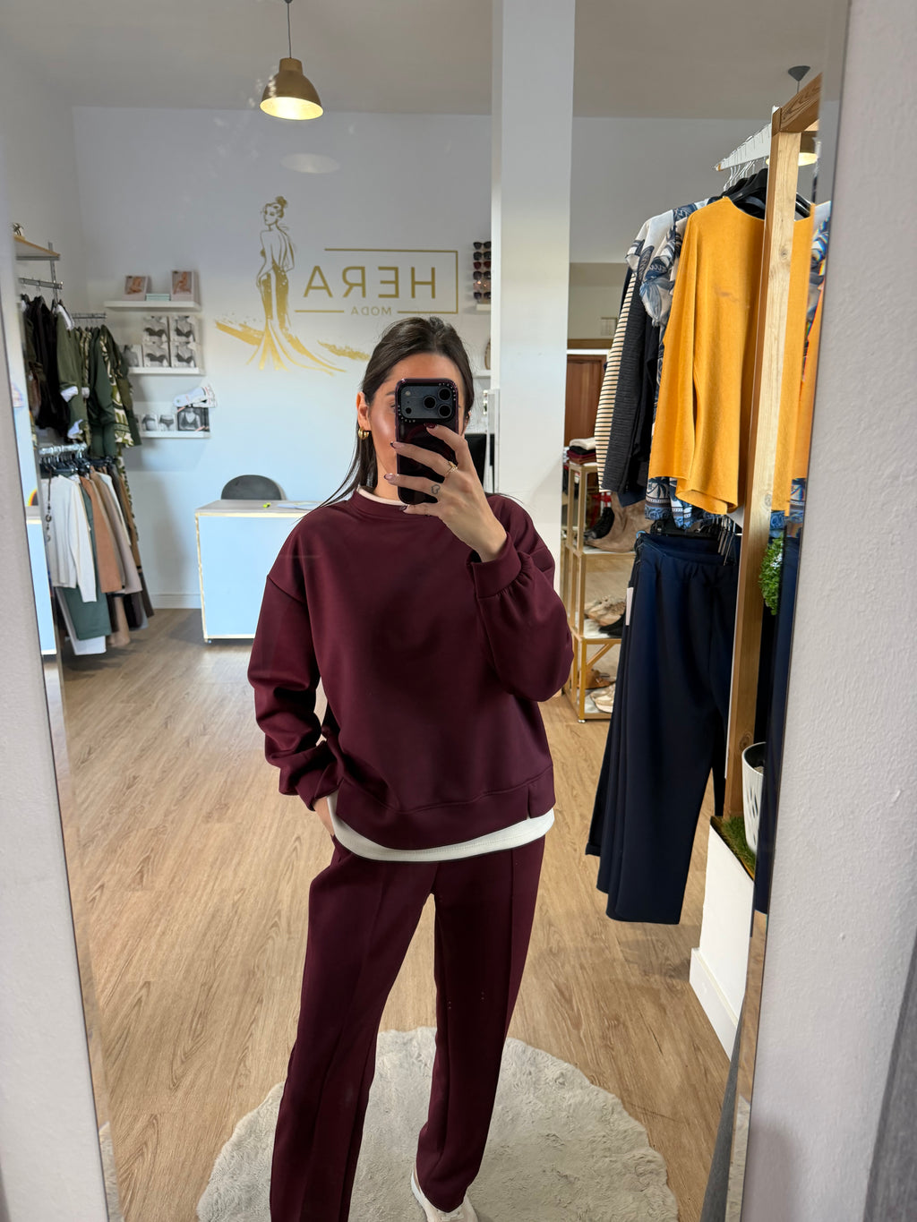 Sudadera Fluida Efecto Dos Piezas con Remate En Contraste