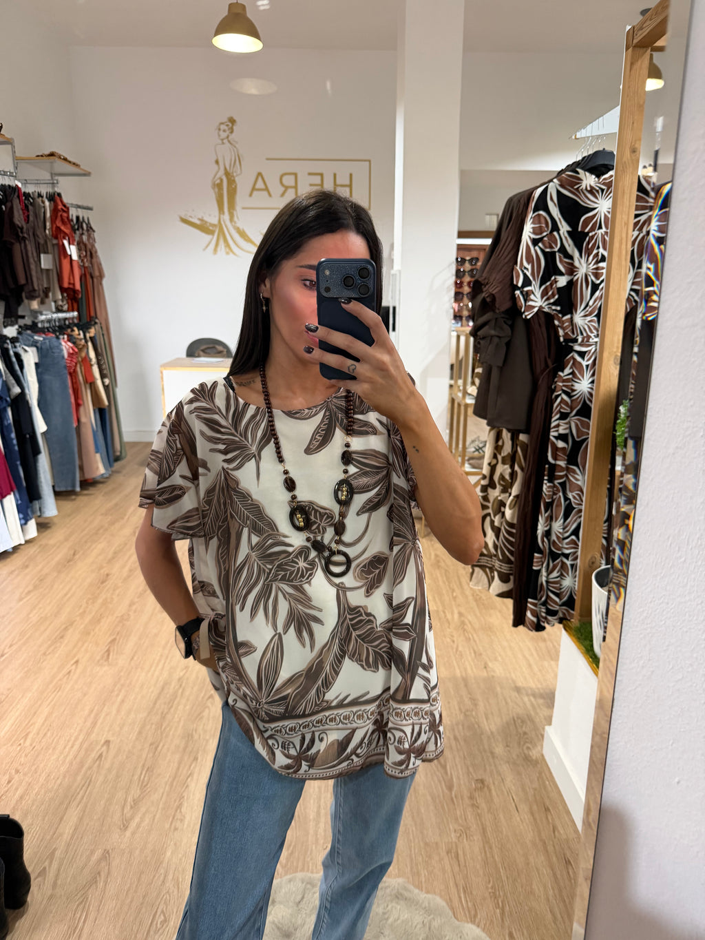 Blusa Gasa Estampado Palmeras / Top Fluido Varios colores