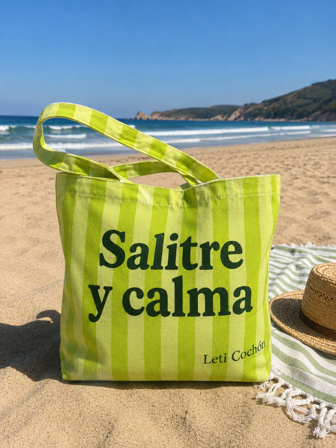 Bolsa de Tela de Algodón a rayas de Leti Cochón - Tote Bag