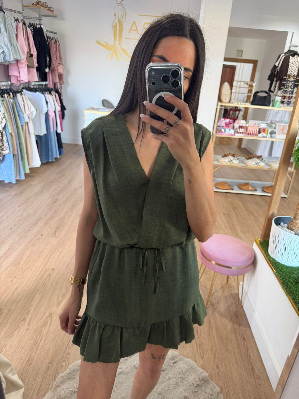 Conjunto dos Piezas / Top Cruzado y Falda Pantalón