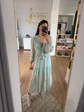 Vestido Largo Gasa Lunares - Cintura ajustable