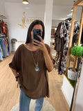 Blusa Bambula con Volantes en Manga / Top Fluido Texturizado