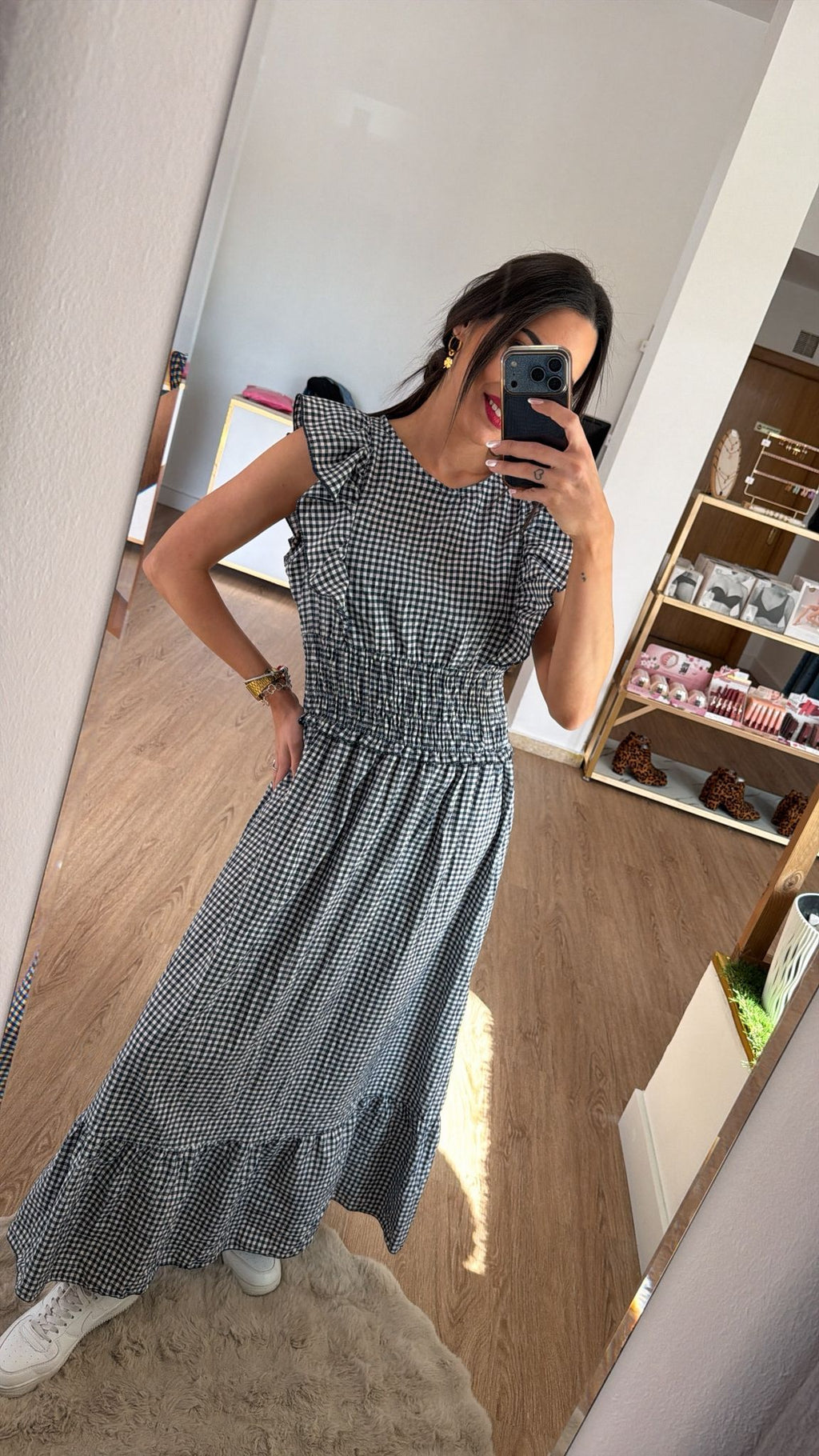 Vestido Maxi Vichy con Volantes - Varios colores