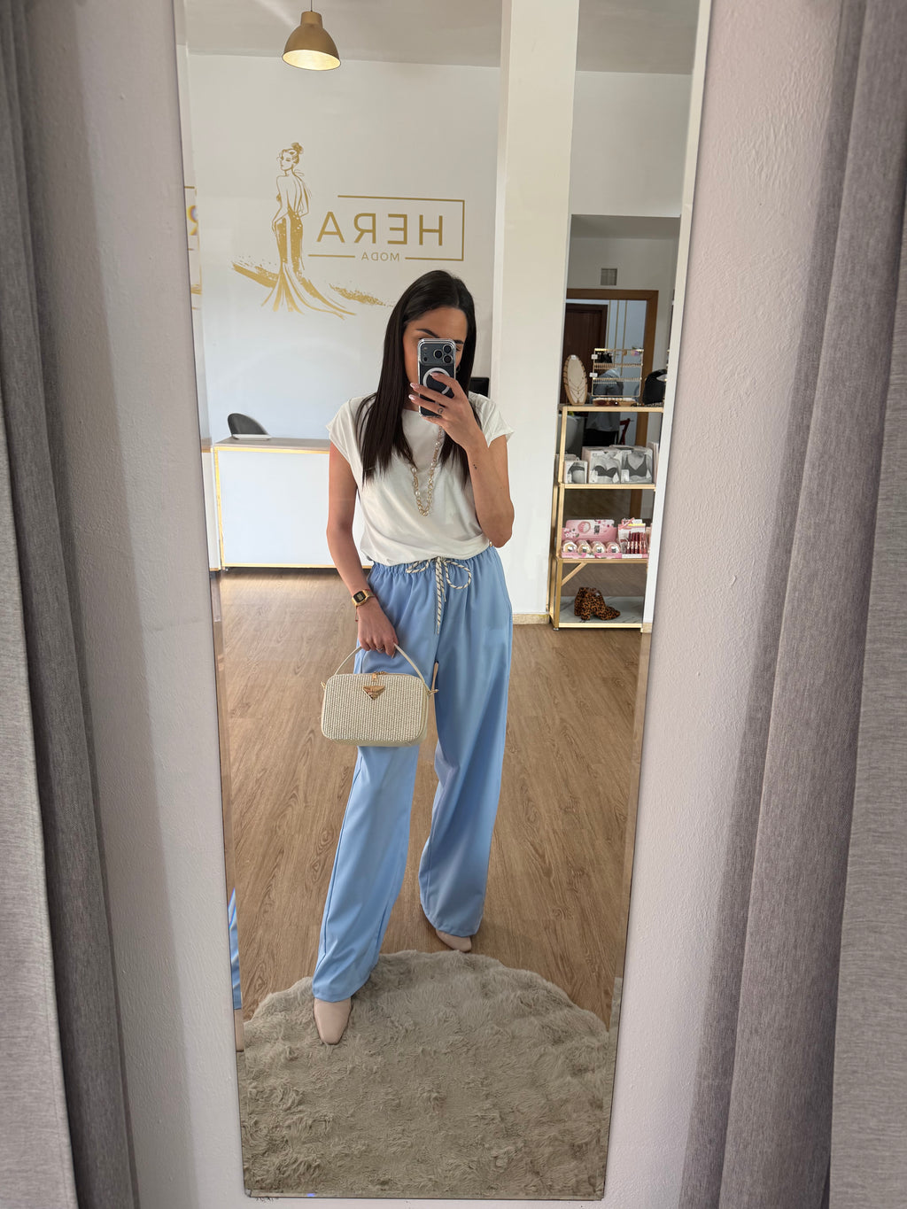 Pantalón Fluido Luana con Cintura Elástica – Corte Recto y Caída Elegante