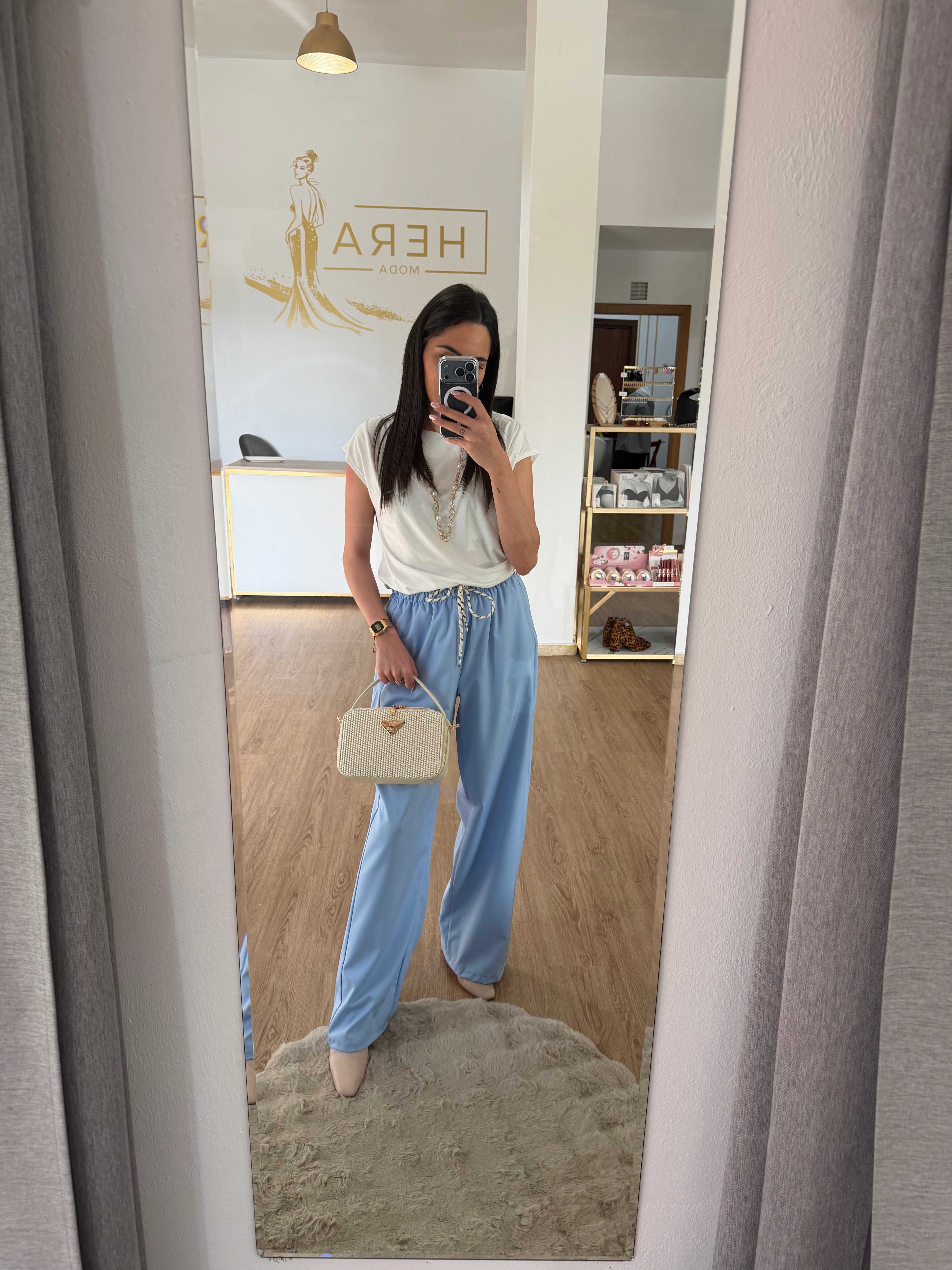 Pantalón Fluido Luana con Cintura Elástica – Corte Recto y Caída Elegante