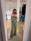 Conjunto Doz Piezas Top Pañuelo Tachuelas y Pantalón Palazzo / Set Fluido Palabra de Honor
