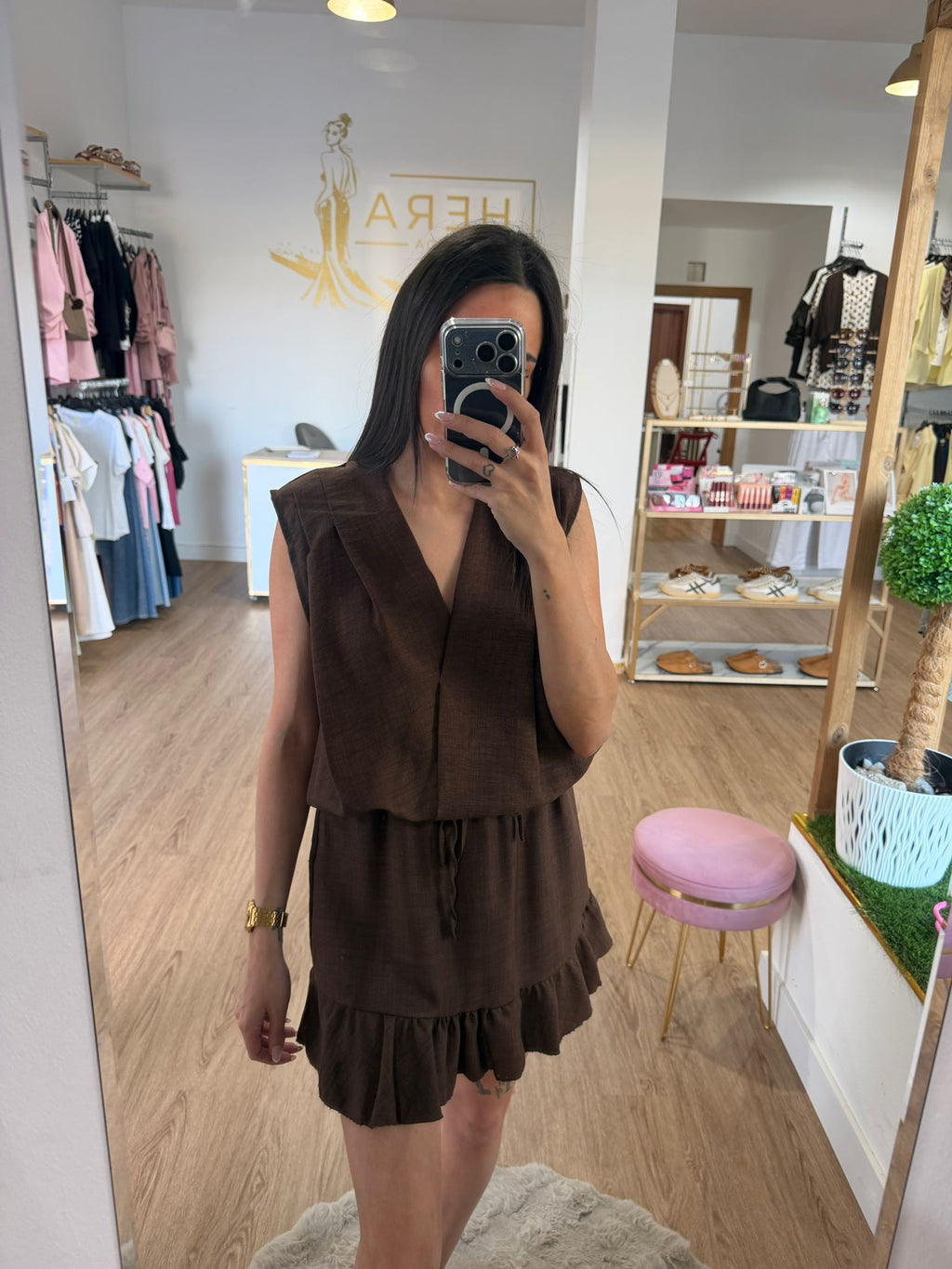 Conjunto dos Piezas / Top Cruzado y Falda Pantalón
