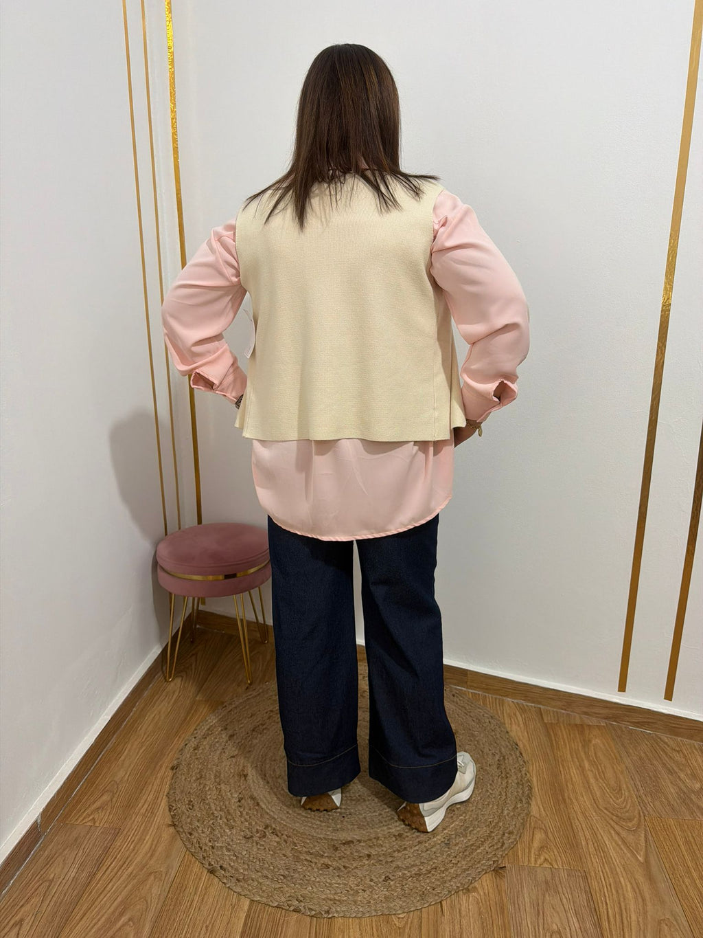 Denim Clarise Pantalón Denim Palazzo Azul Oscuro