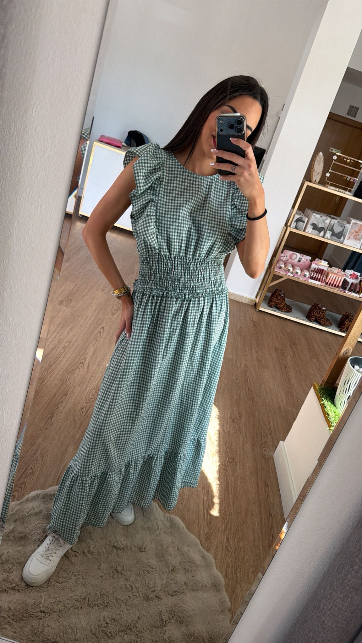 Vestido Maxi Vichy con Volantes - Varios colores
