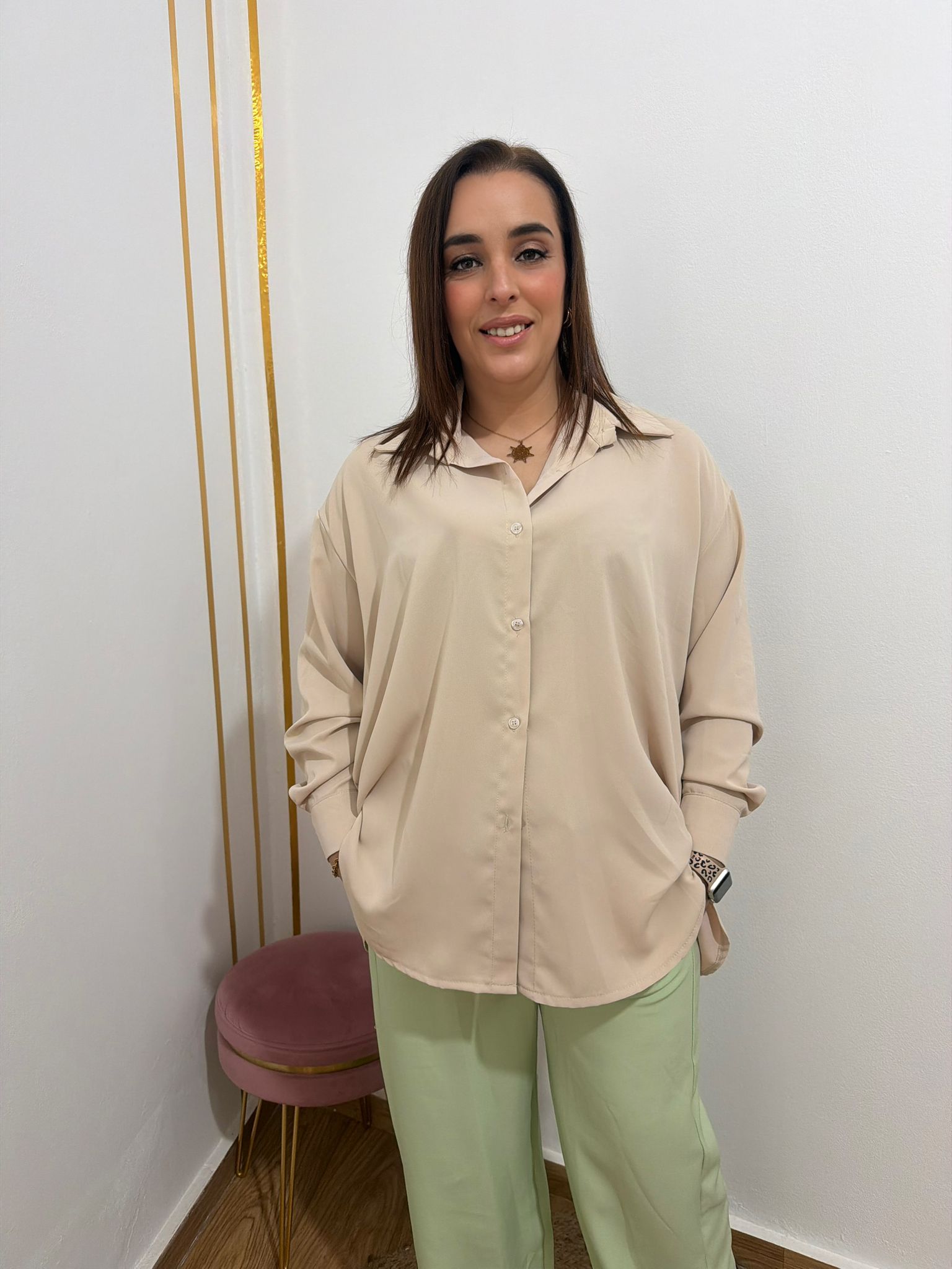 Camisa Fluida Mujer Tacto Seda | Blusa Elegante