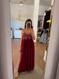 Vestido Largo Boho con Bordado en el Pecho / Vestido Maxi de Tirantes