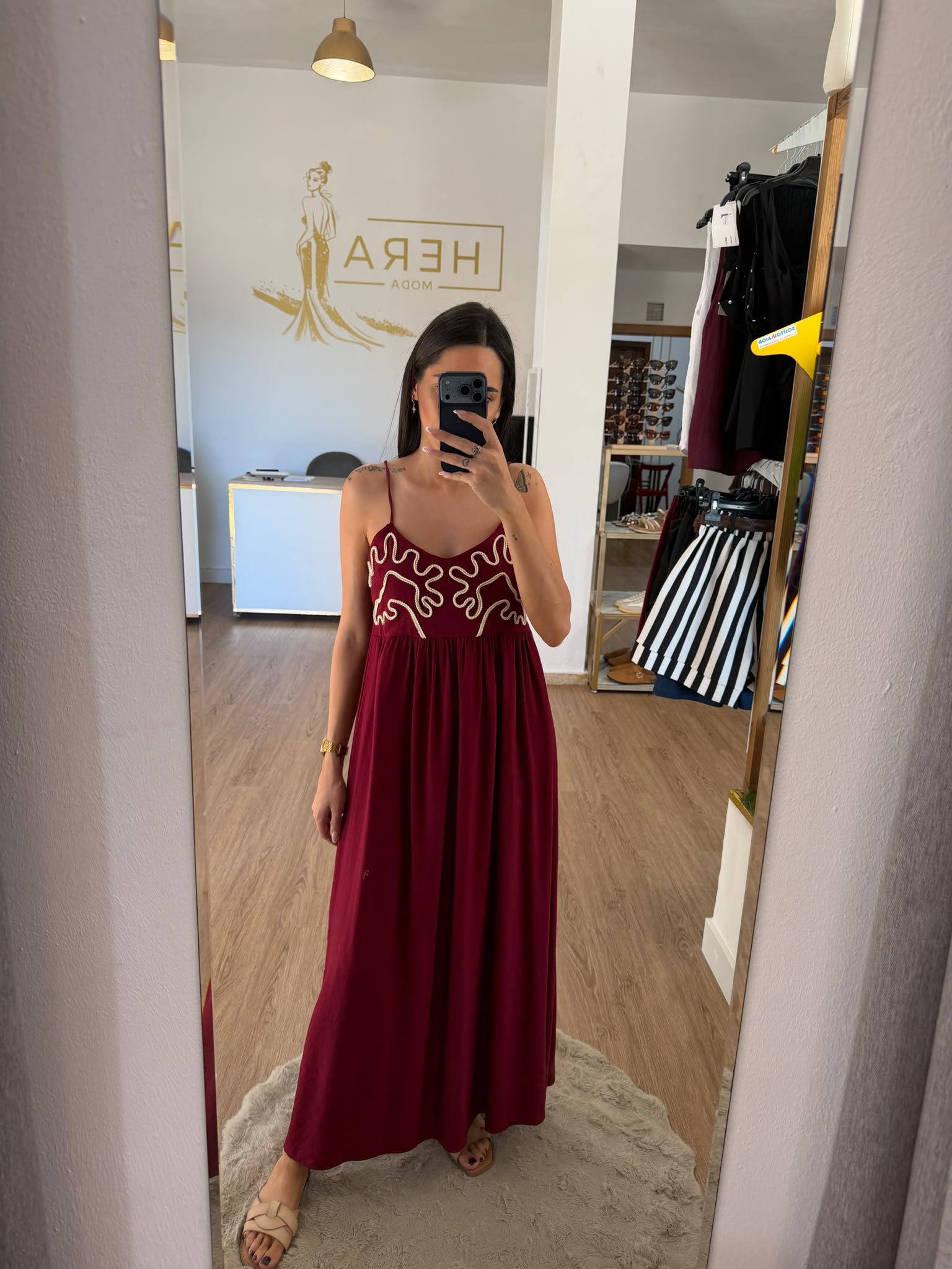 Vestido Largo Boho con Bordado en el Pecho / Vestido Maxi de Tirantes