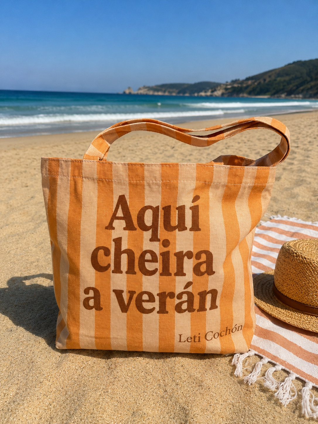 Bolsa de Tela de Algodón a rayas de Leti Cochón - Tote Bag