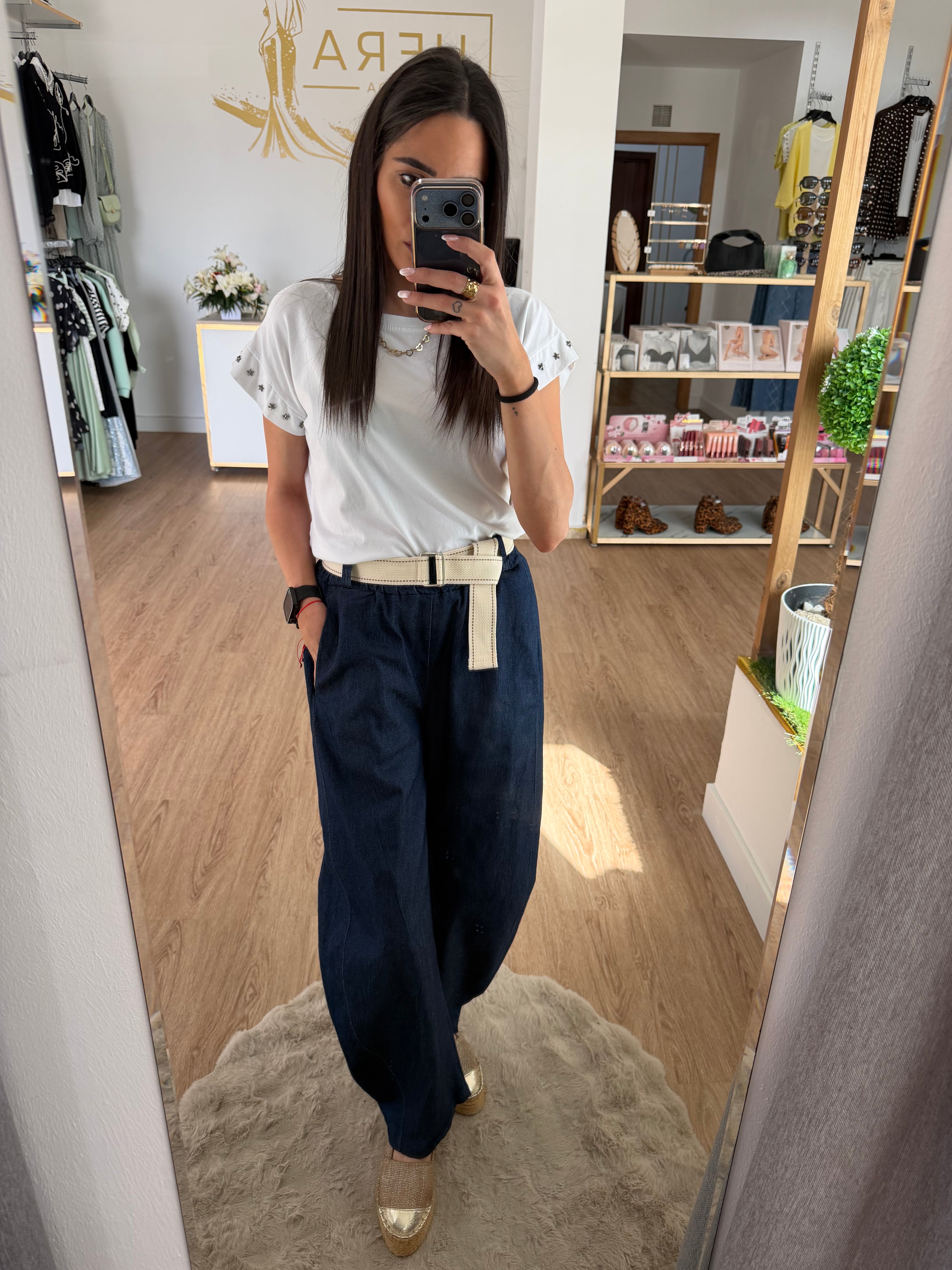 Pantalón Denim Balloon Fluido