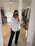 Camisa blanca básica de popelín / Camisa mujer con botones