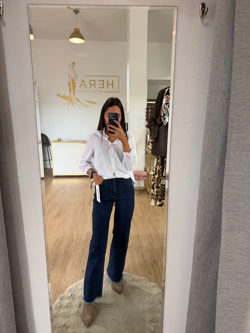Pantalón Vaquero Desflecado / Jeans Tiro alto desflecado