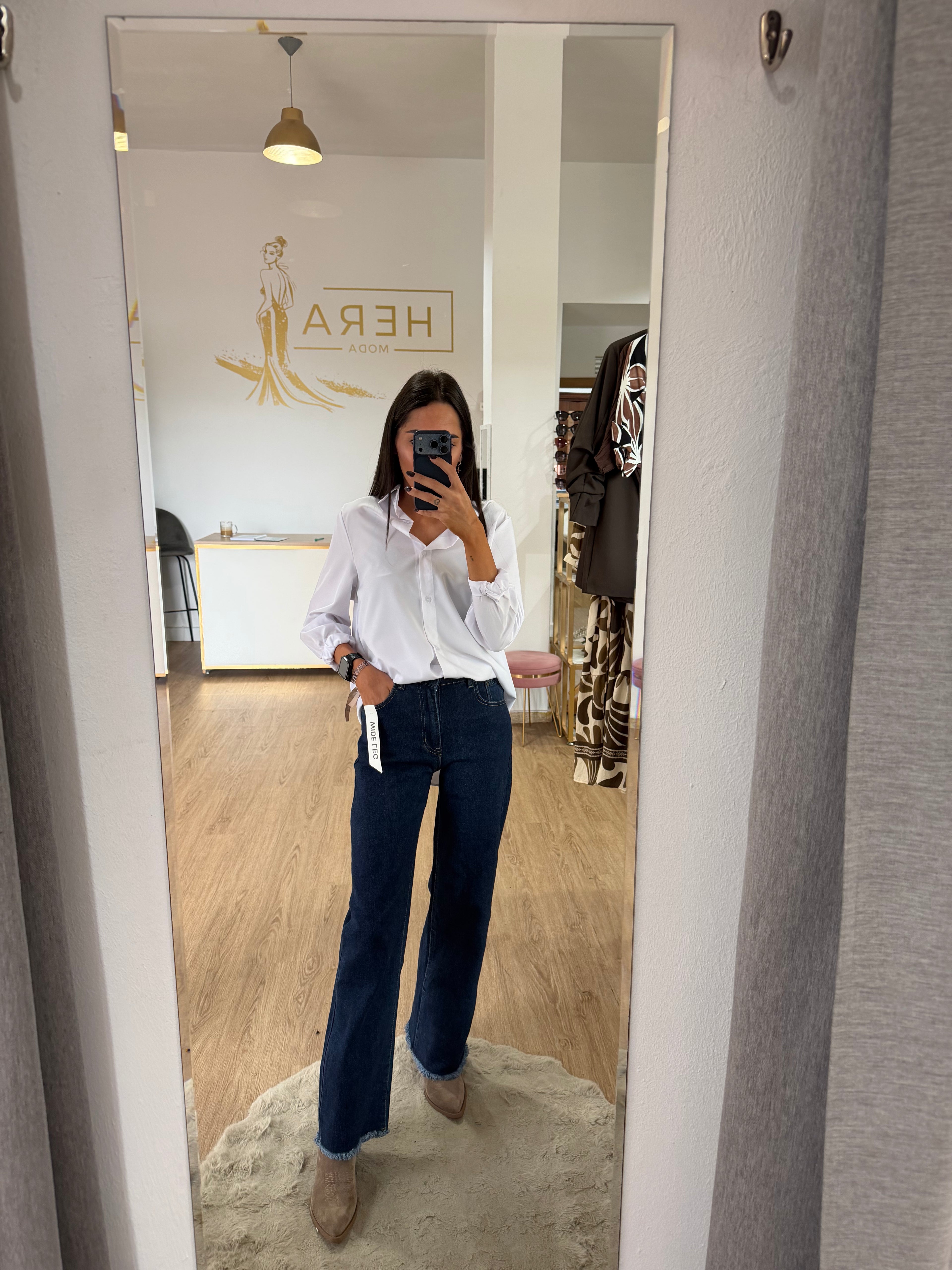 Pantalón Vaquero Desflecado / Jeans Tiro alto desflecado