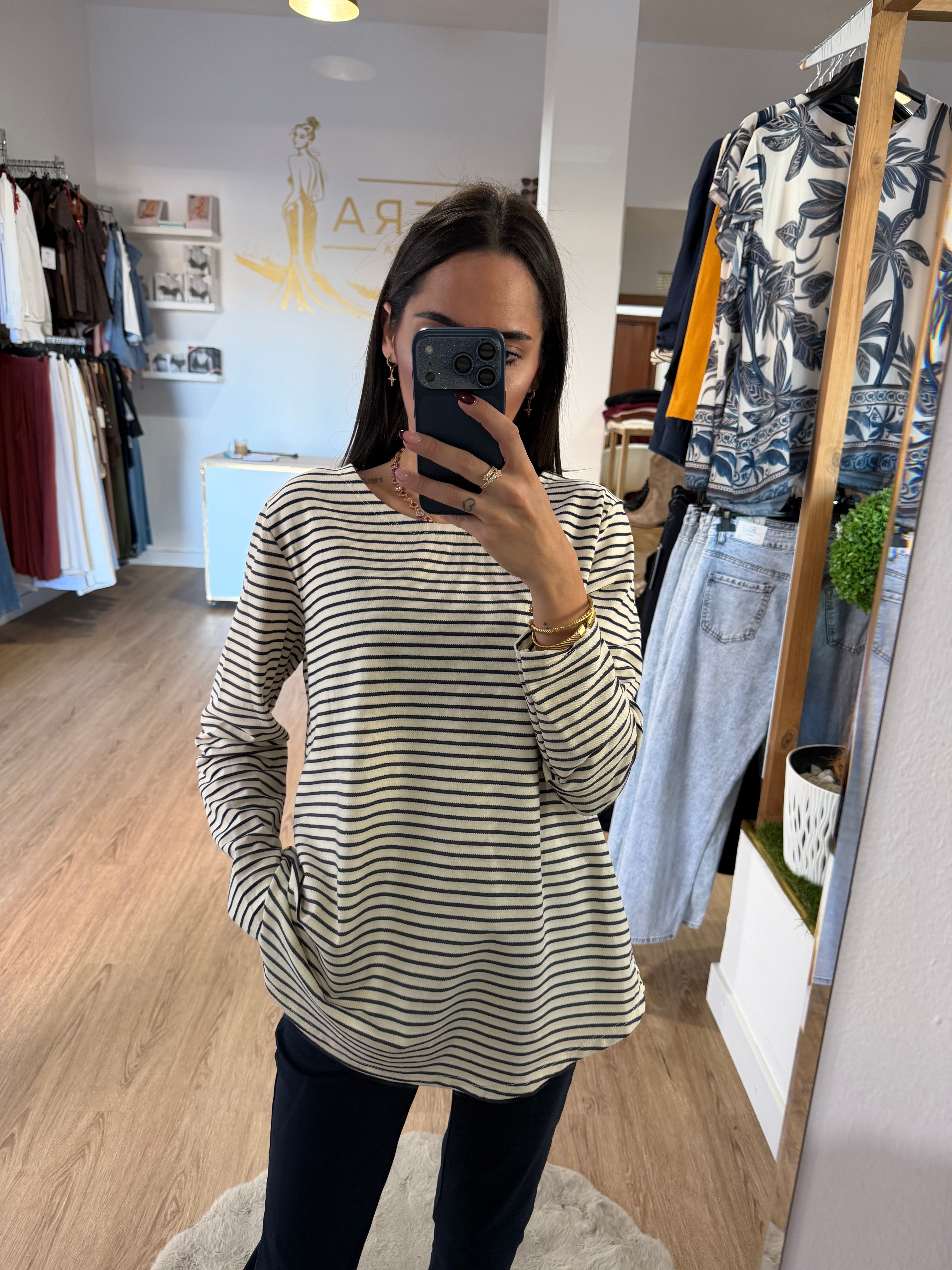 Camiseta de Punto Fino Marinero a Rayas / Top básico