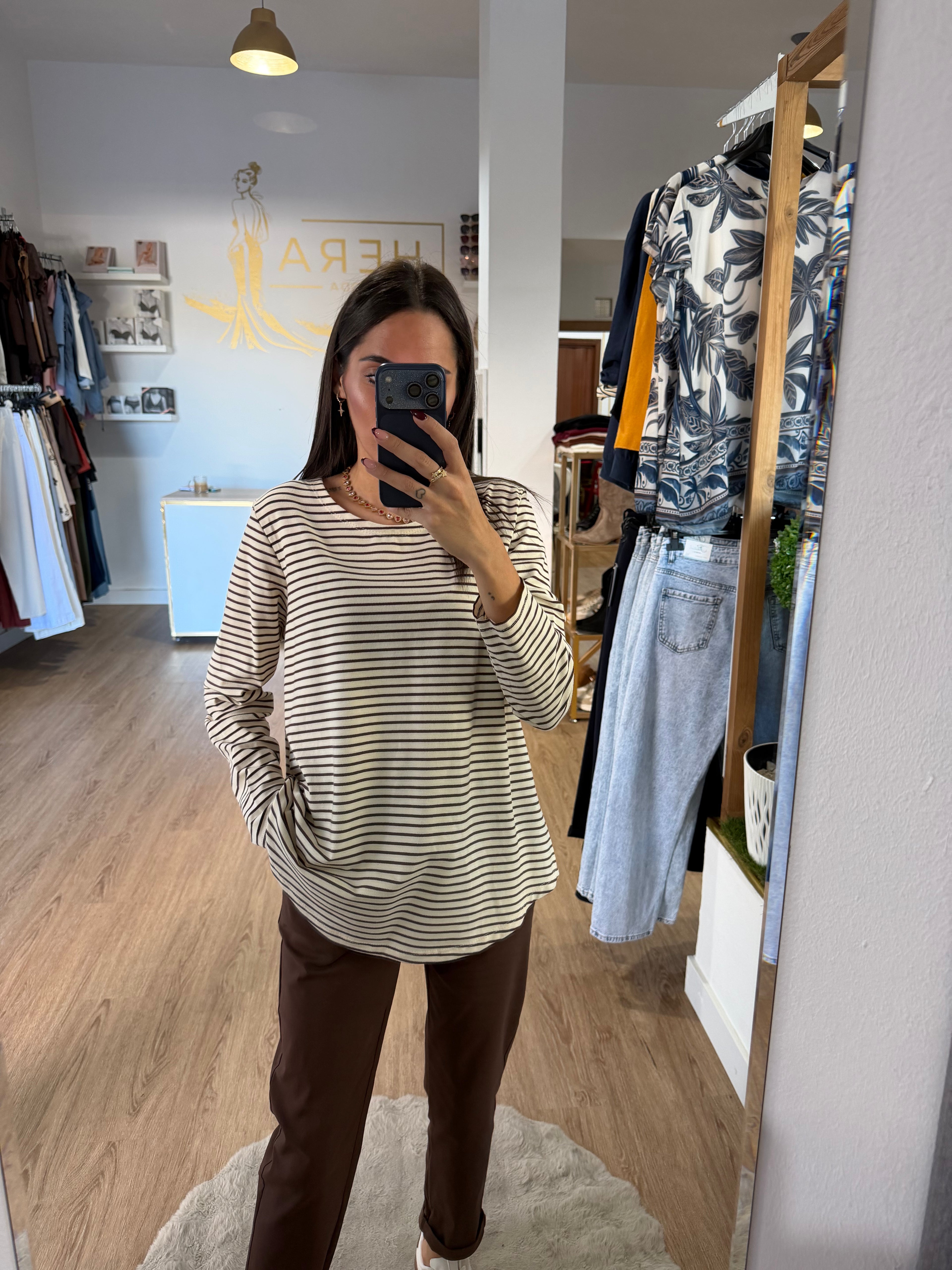Camiseta de Punto Fino Marinero a Rayas / Top básico