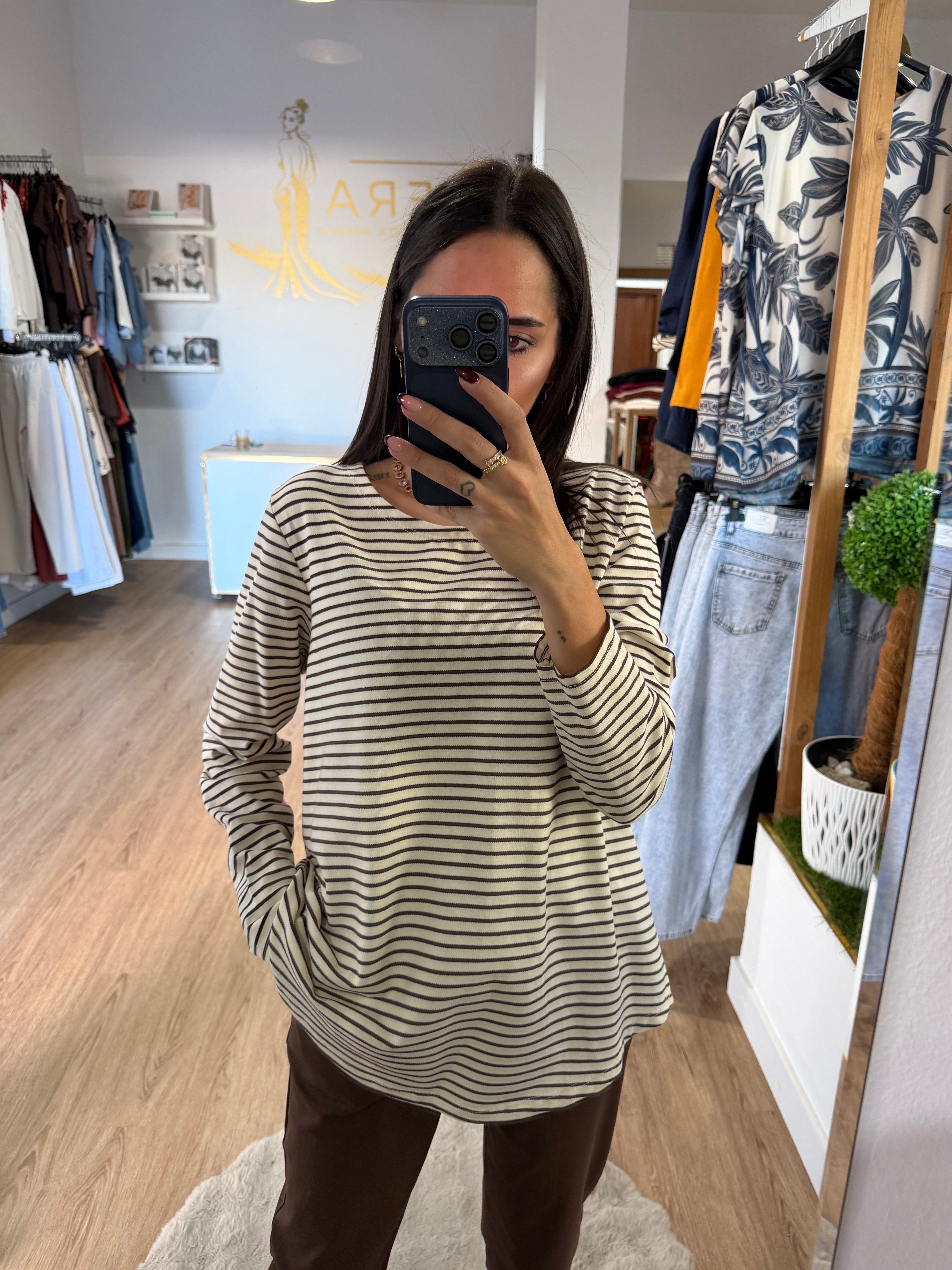 Camiseta de Punto Fino Marinero a Rayas / Top básico