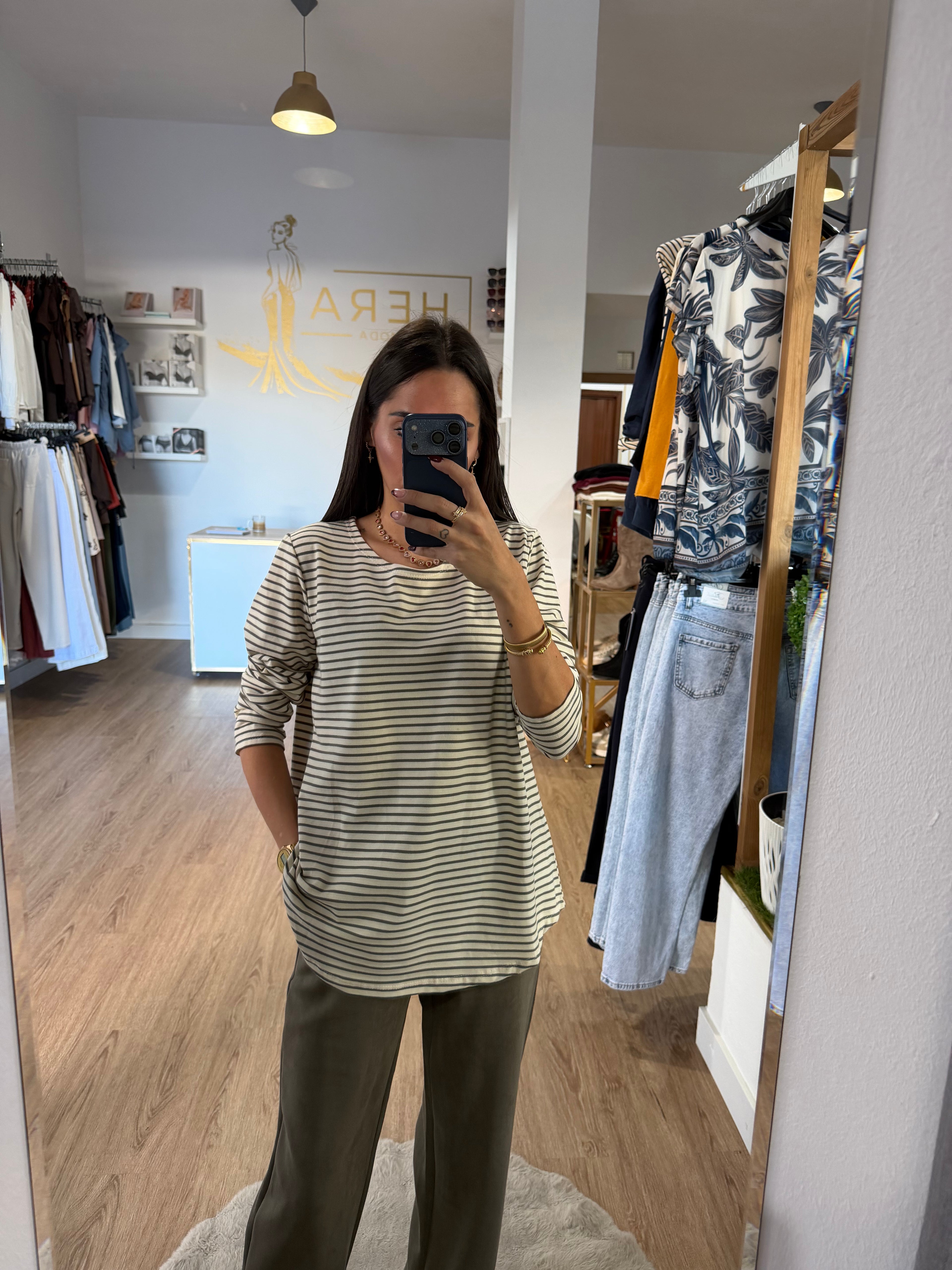 Camiseta de Punto Fino Marinero a Rayas / Top básico