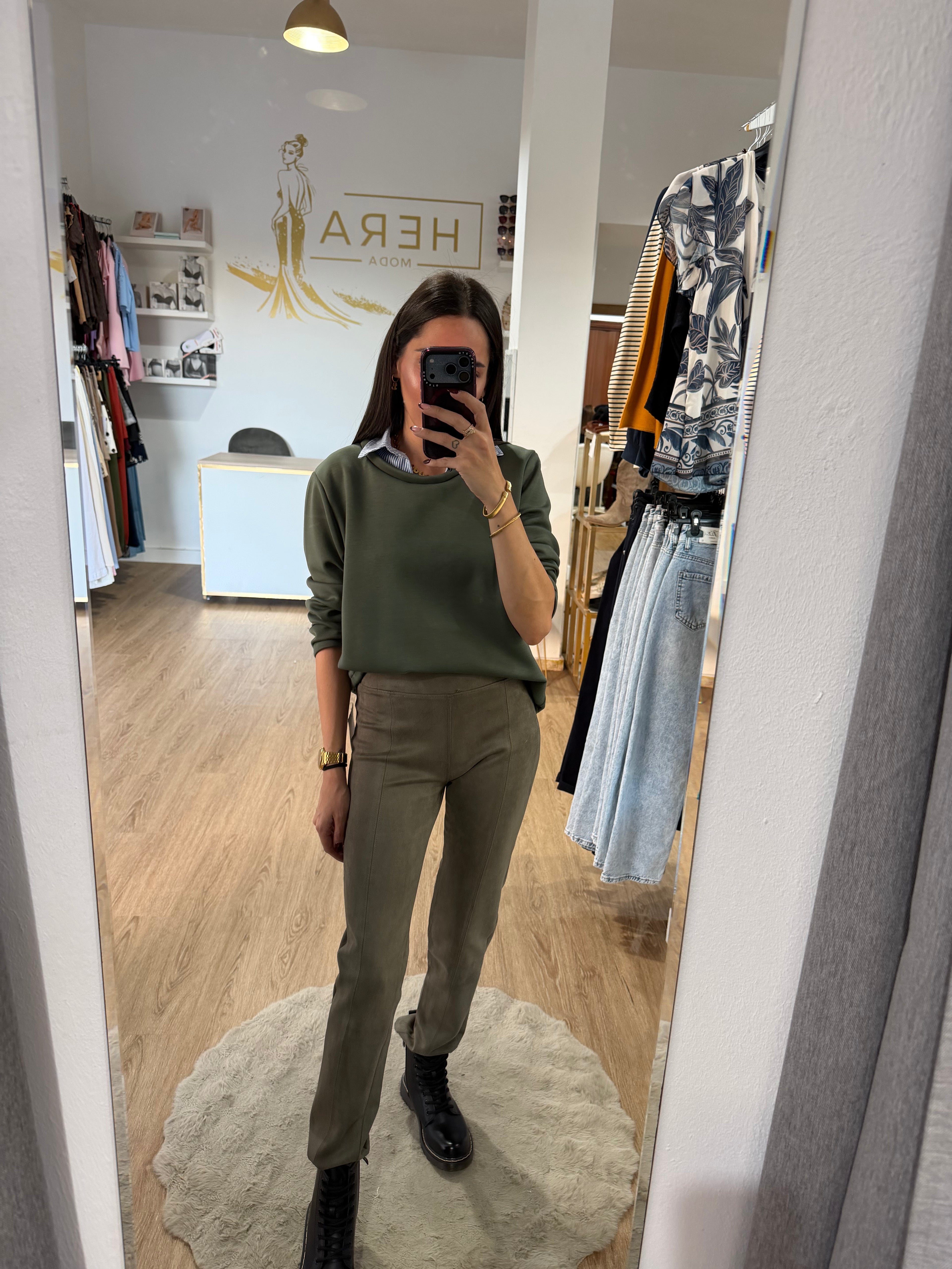 Legging de Ante con Costuras Verticales / Legging cintura Ancha