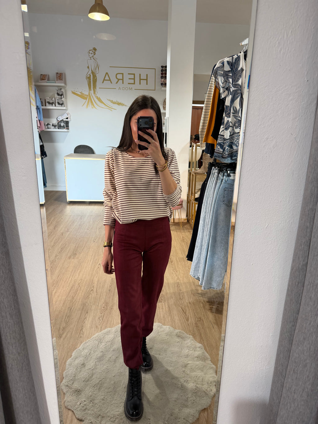 Legging de Ante con Costuras Verticales / Legging cintura Ancha