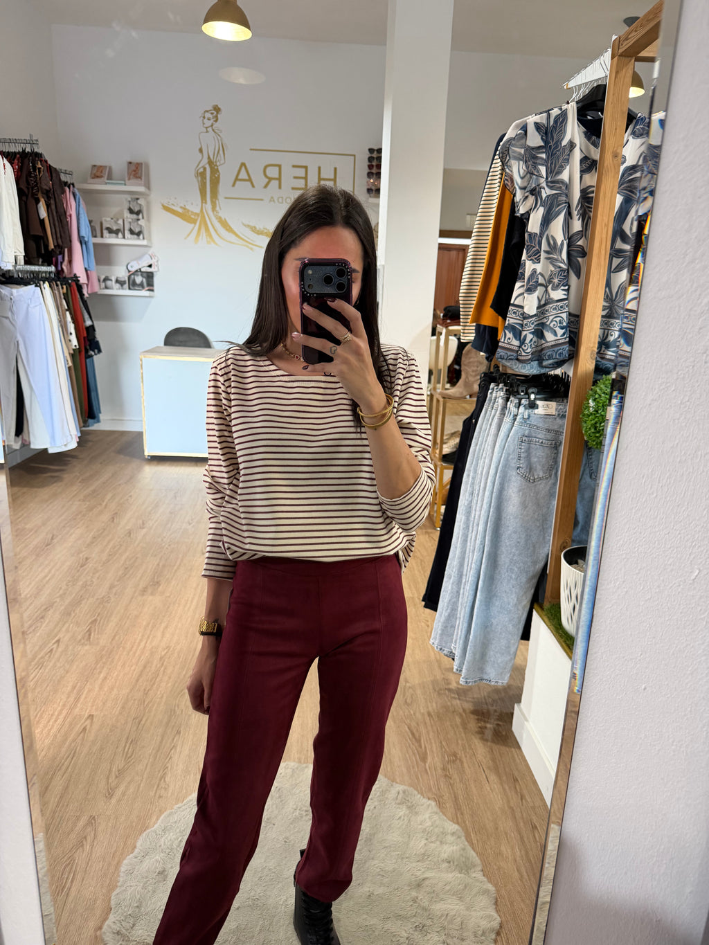 Legging de Ante con Costuras Verticales / Legging cintura Ancha