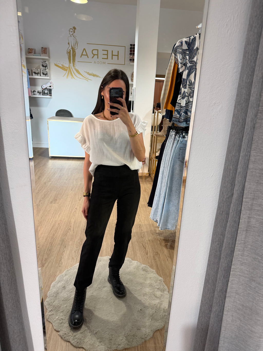 Legging de Ante con Costuras Verticales / Legging cintura Ancha
