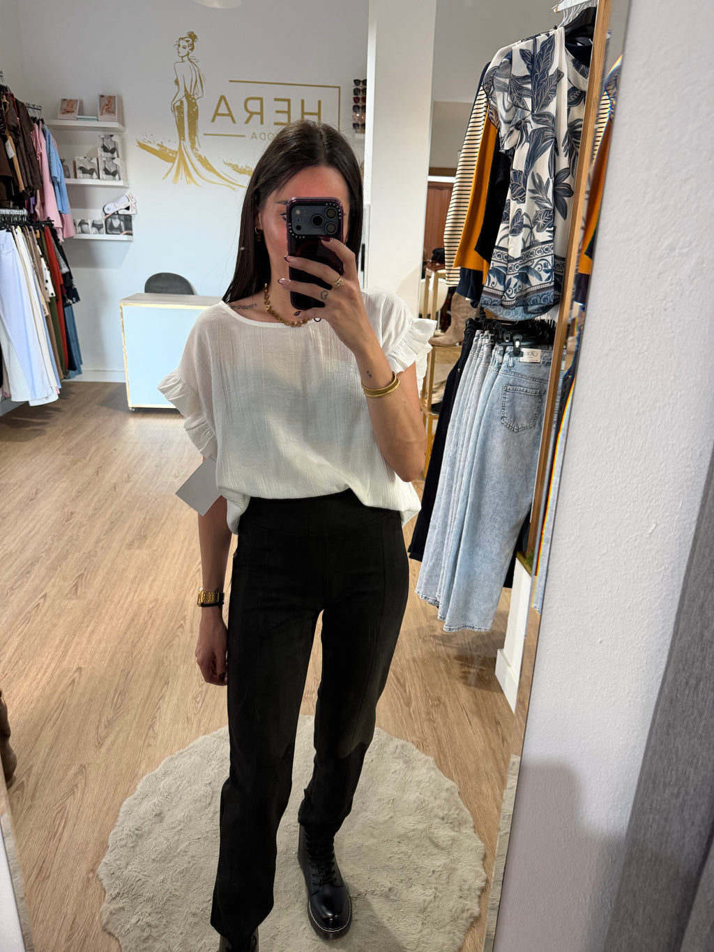 Legging de Ante con Costuras Verticales / Legging cintura Ancha
