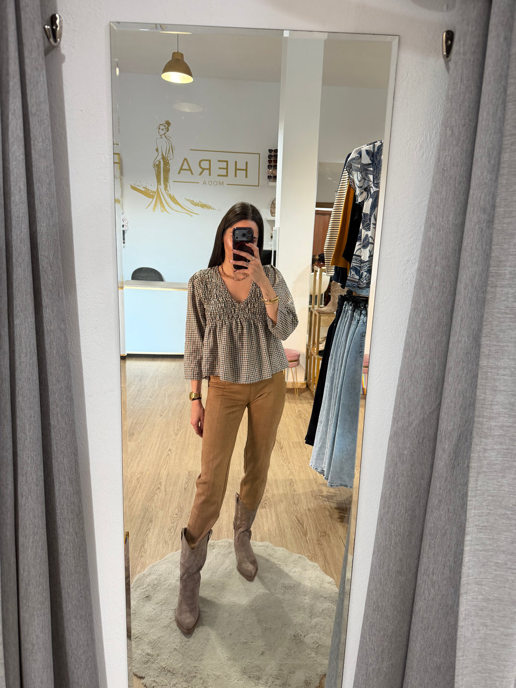 Legging de Ante con Costuras Verticales / Legging cintura Ancha