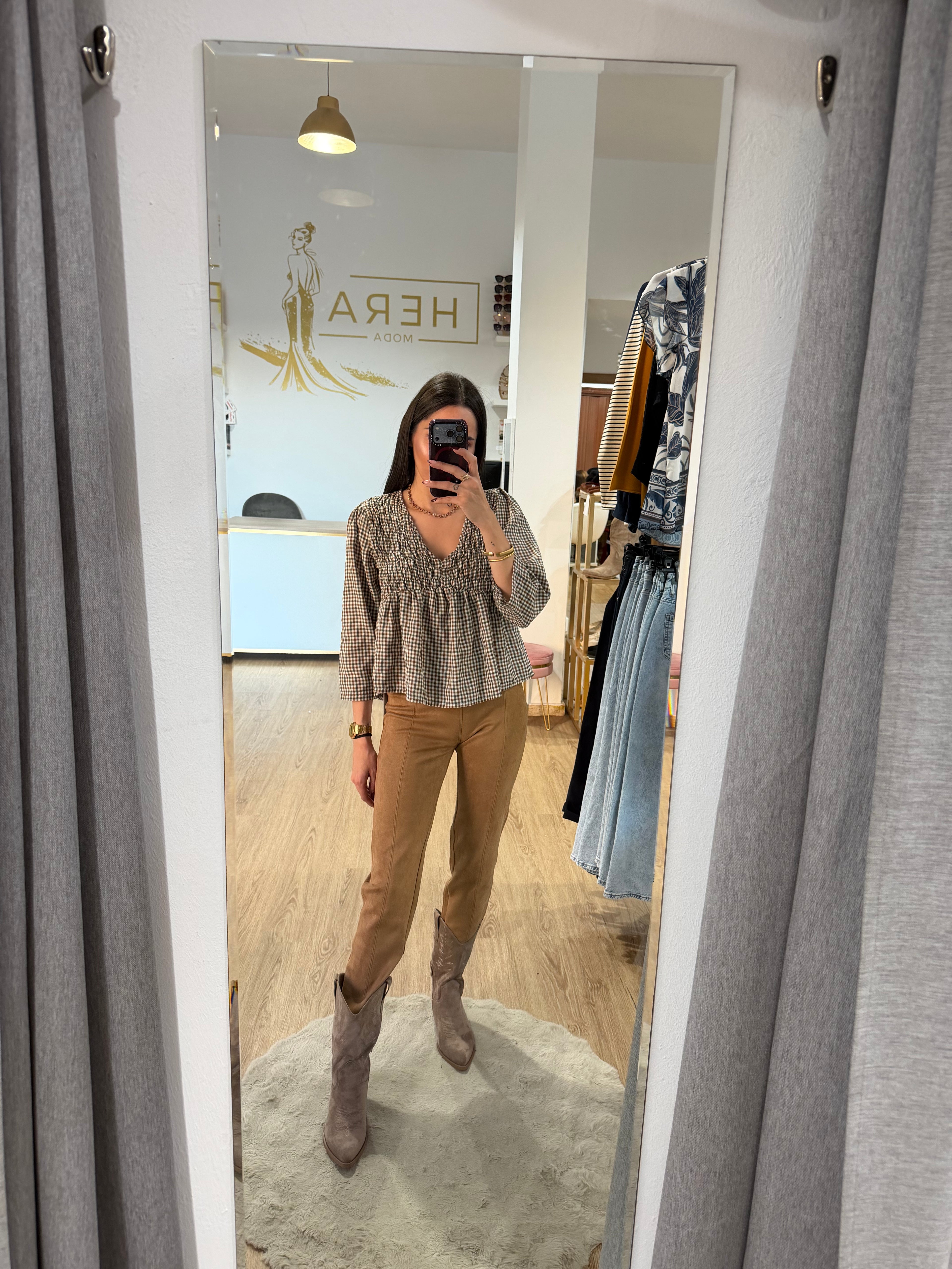 Legging de Ante con Costuras Verticales / Legging cintura Ancha