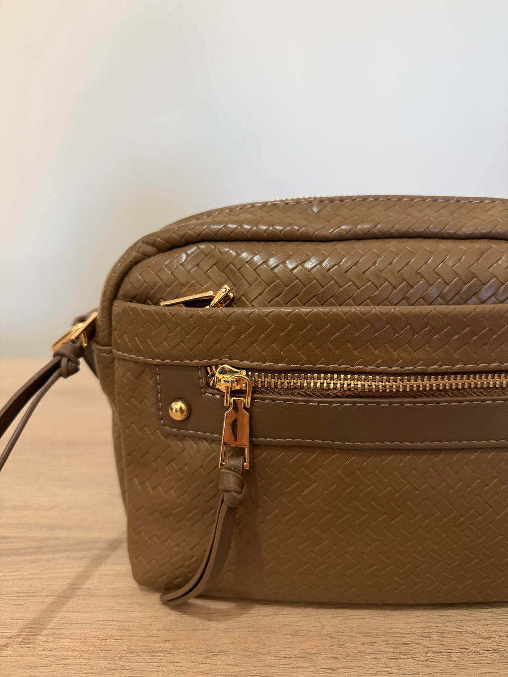 Bolso Bandolera Trenzado Efecto Piel con Bolsillo / Bolso Bandolera