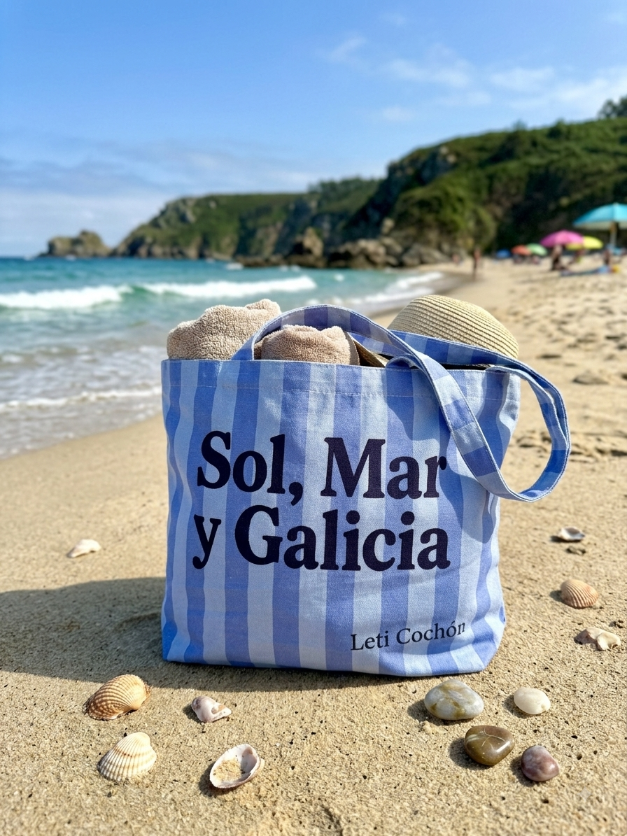 Bolsa de Tela de Algodón a rayas de Leti Cochón - Tote Bag