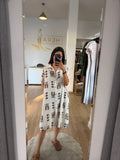 Vestido camisero marinero estampado peces y conchas / Vestido midi fluido
