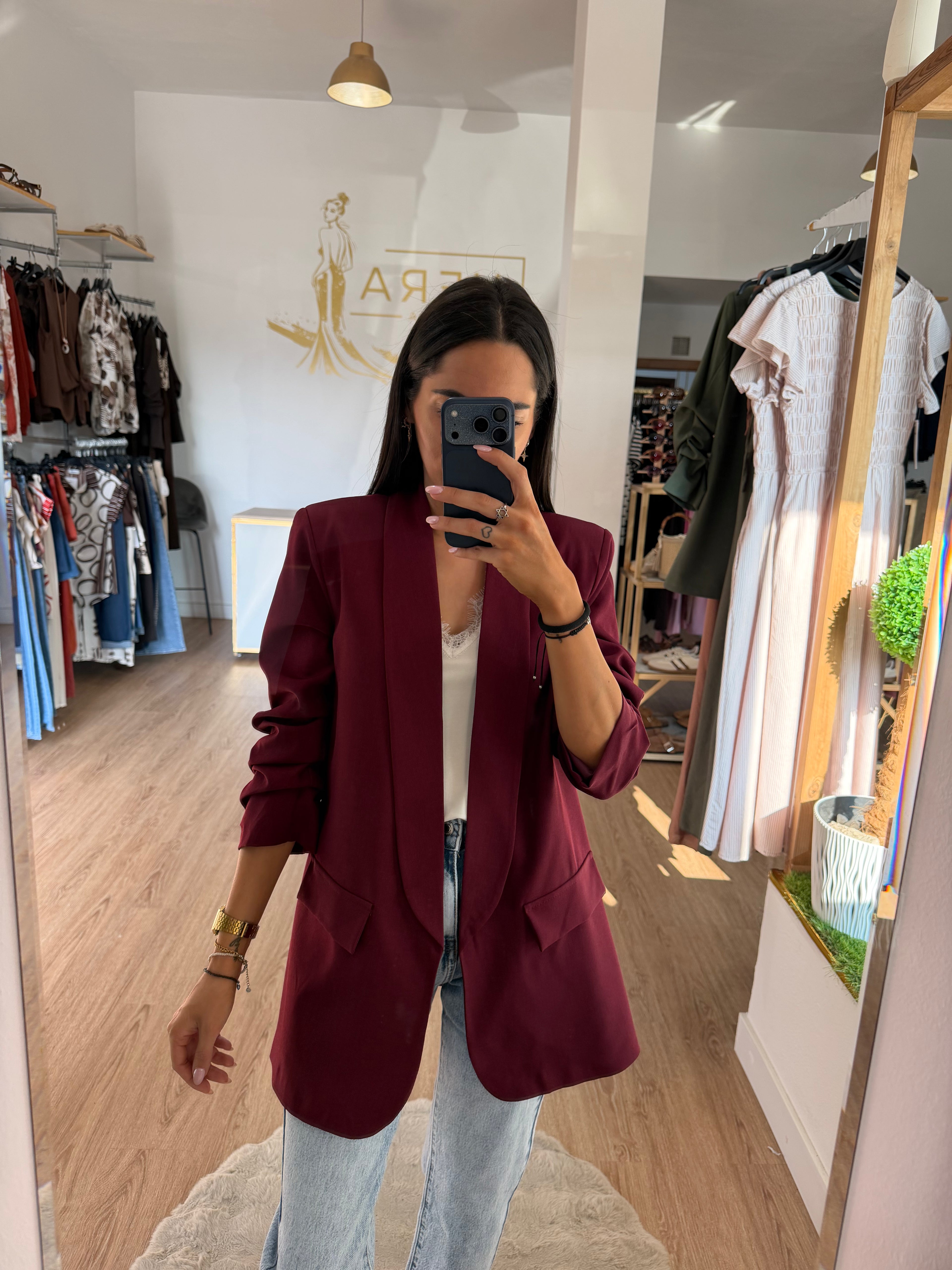 Blazer Fluida de manga Fruncida y Solapa - Disponible en varios colores