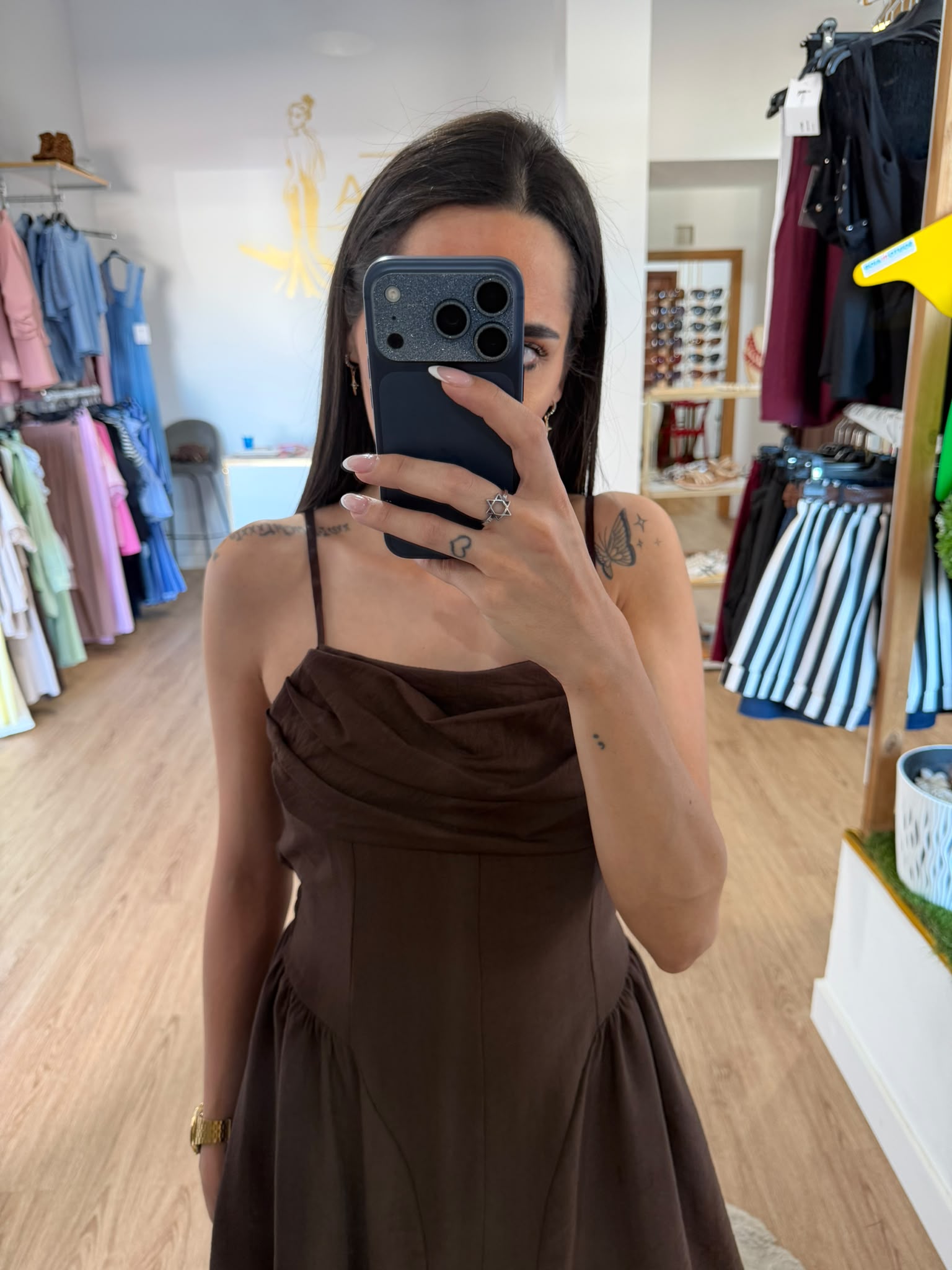 Vestido Mini Estilo Corsé con Escote Drapeado / Vestido Corto de Tirantes