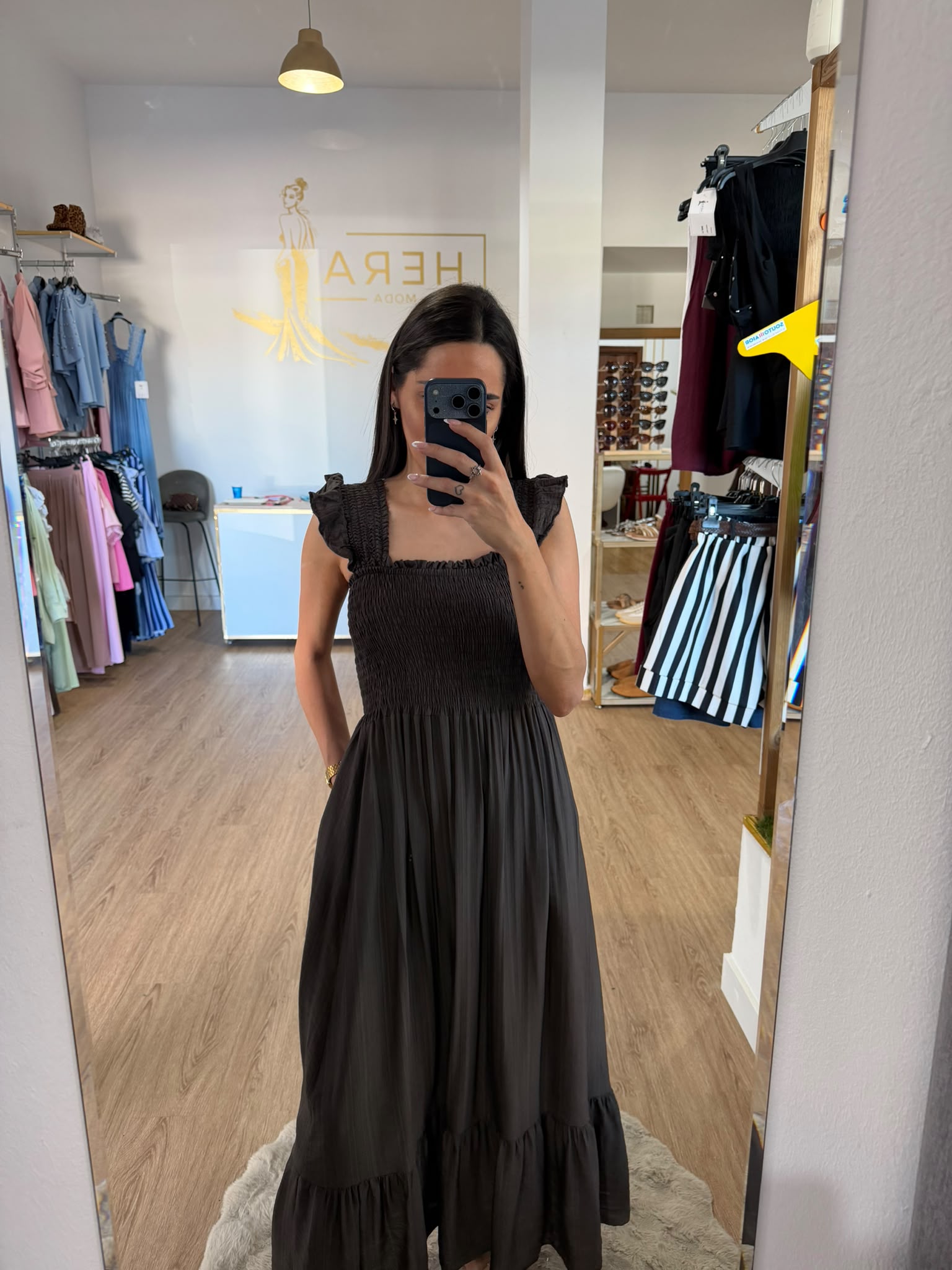 Vestido Maxi Nido de Abeja con Volantes / Vestido Largo de Verano