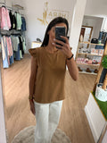 Blusa Fluida con Mangas de Volantes y Textura - Elegancia Diaria