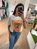 Camiseta Algodón "Chic Leopard" – Diseño Gráfico con Detalles Dorados