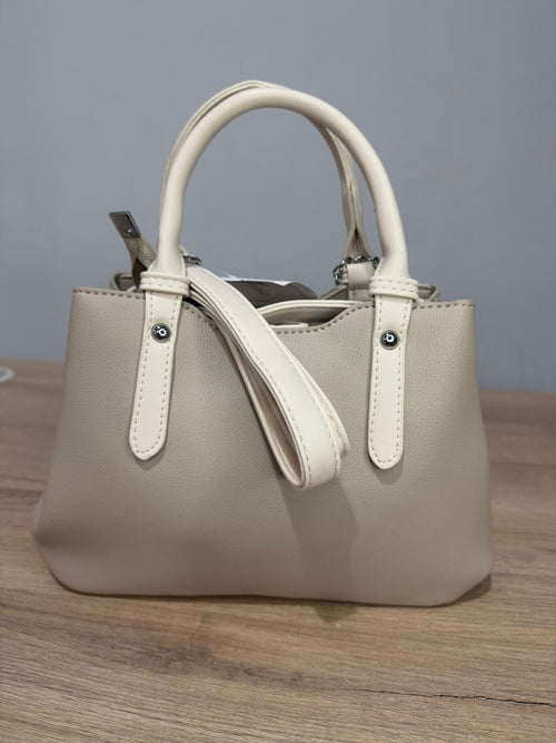Bolso Clay-Bolso Tote  con Monedero Extraíble – Beige y Crema