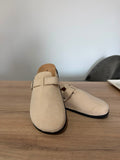 Zueco Destalonado Casual Beige - Calzado de Ante Mujer