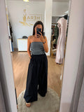 Pantalón Palazzo Fluido de tiro alto con cintura elástica / Pantalón ancho verano