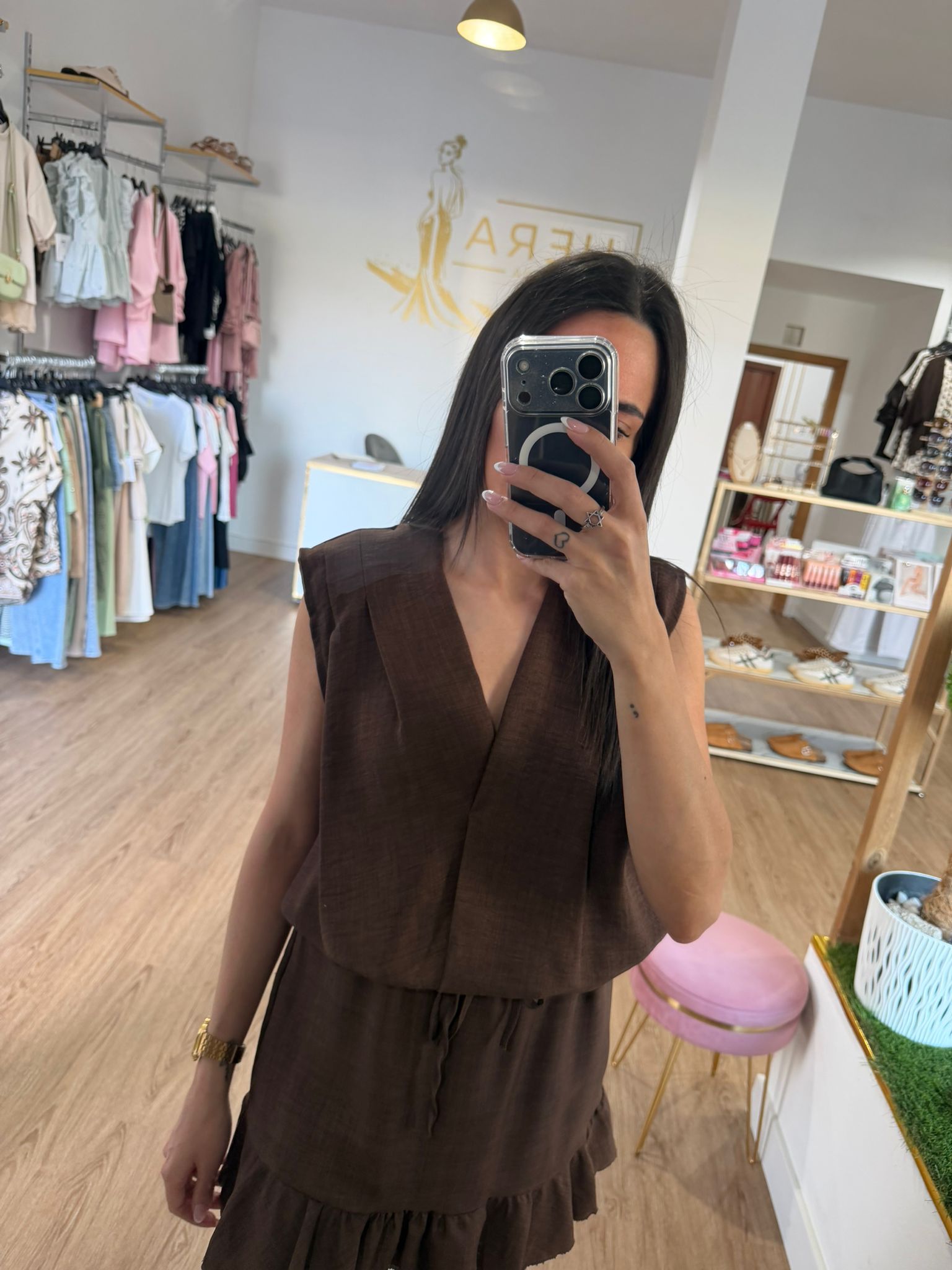 Conjunto dos Piezas / Top Cruzado y Falda Pantalón