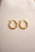 Pendientes acero inoxidable de Aro Dorados Trenzados – Elegancia Atemporal