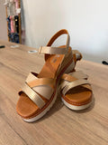 Sandalias de Cuña Media con Tiras Cruzadas - Sandalias Plataforma Cómodas Beige